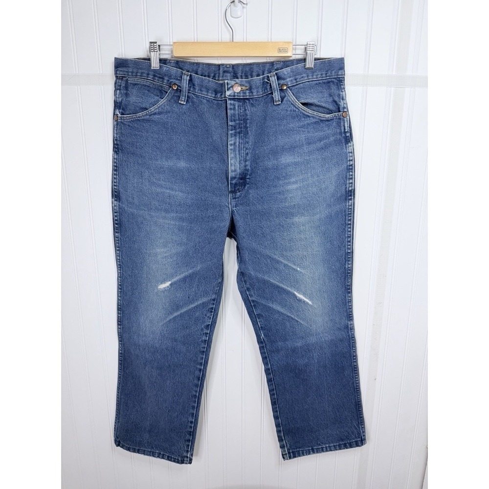 Wrangler Jeans Mens‎ 38x32 Blue Excellent Cowboy Cut Slim Fit 936PWD Denim